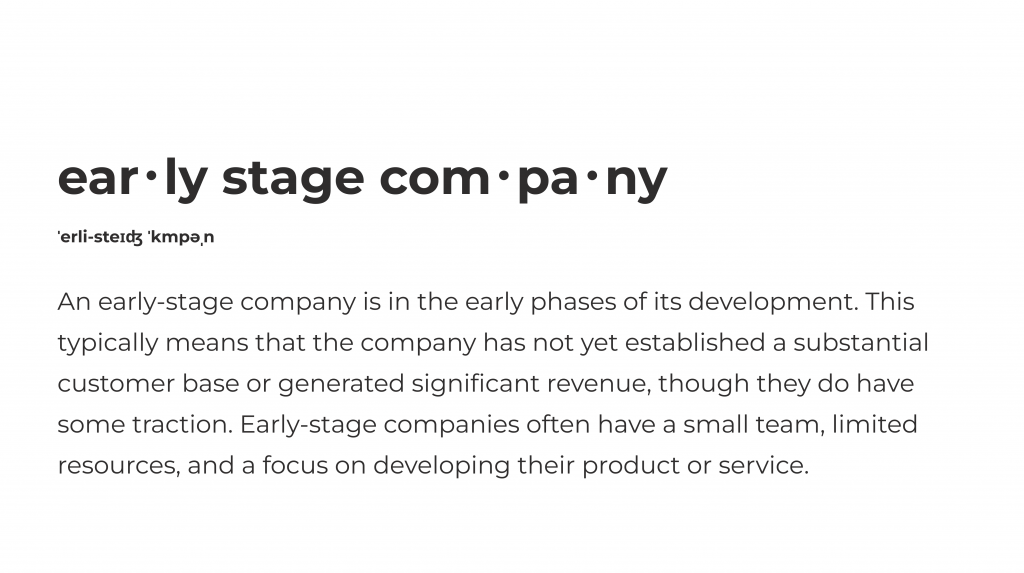 Definition of an early-stage company